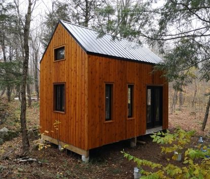 Oban | Pool Cabanas | Summerwood Products Log Cabin Pool House, Prefab Cabin Kits, Double Casement Windows, Small Prefab Cabins, Modern Windows And Doors, Nordic Cabin, Cheap Tiny House, Cedar Cabin, Home Studios