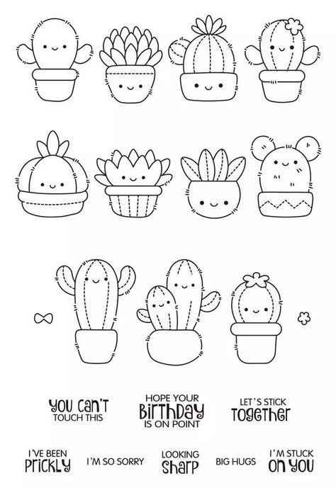 Mini Cactus Tattoo, Little Cactus Tattoo, Cactus Tattoo Ideas, Tattoo Cactus, Succulent Doodle, Cactus Outline, Succulent Tattoo, Bestie Tattoo, Cactus Tattoo