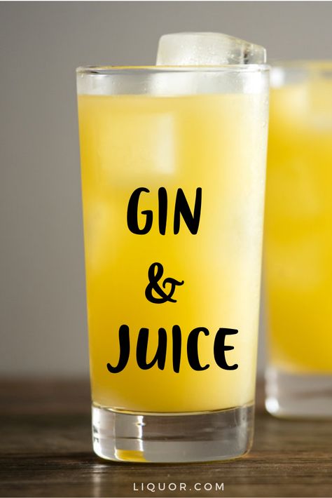 Gin And Juice Cocktail, Gin And Juice Recipe, Gin Rummy Rules, Drinks With Gin, Gin Mixed Drinks, Booze Board, Gin And Juice, Gin Drink Recipes, Coffee Catering