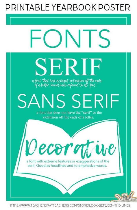 Classroom Yearbook, Yearbook Fonts, Yearbook Classroom, Fonts Poster, Yearbook Class, Fonts Serif, Teaching Posters, Yearbook Design, Poster Fonts