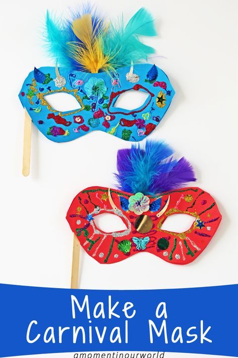 One of the biggest festivals in Rio, Brazil is the Carnival. So, let’s get creative and make a Carnival Mask!  Let your kids decorate these masks with lots of fun and colourful supplies! To make these bright and colourful Carnival Masks, you will need: Printable Carnival Mask Small colorful feathers Sequins Glitter Glue Glue Paddle pop … Art Ks2, Karneval Diy, Carnival Crafts, Theme Carnaval, Paddle Pop, Diy Carnival, Brazil Art, Carnival Art, Brazil Carnival