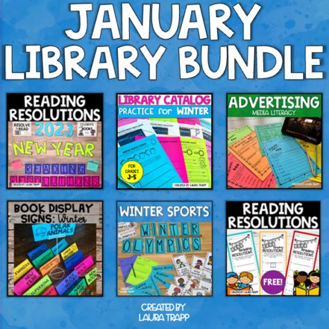 January Library Lessons • The Trapped Librarian January Library Lessons, Bookish Ideas, School Library Book Displays, Library Lessons Elementary, Elementary Librarian, Library Centers, Library Center, Library Book Displays, Elementary School Library