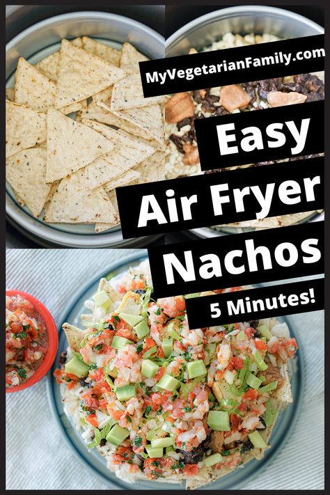 Air Fryer Nachos, Instant Pot Air Fryer, Vegetarian Nachos, Vegan Nachos, Gluten Free Soy Sauce, Spring Cake, Vegan Mexican, Easy Air Fryer, Avocado Salsa