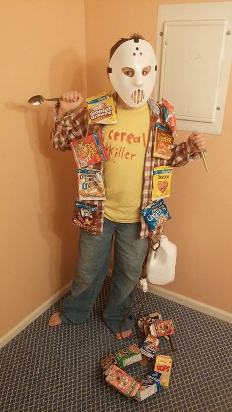 Ty is a Cereal Killer! Bowl Of Cereal Costume, Art Crispies Terrifier, Cereal Killer Costume, Cereal Killer Halloween, Krave Cereal, Cereal Killer, Cereal, Halloween