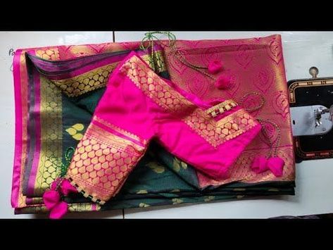 Dress to Impress: Discovering Contemporary and Unique Styles Pink Blouse Designs For Saree Simple, Patch Work Blouse Designs Silk Patterns, Golden Saree Blouse Designs, Blouse Neck Models, Blouse Neck Design, Floral Blouse Designs, Latkan Design, Latest Blouse Neck Designs, Brocade Blouse Designs