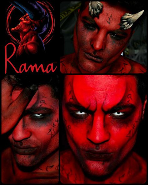 Devil Makeup Halloween, Mens Halloween Makeup, Beautiful Halloween Makeup, Demon Makeup, Demon Costume, 2015 Halloween Costumes, Devil Makeup, Halloweenský Makeup, Beautiful Halloween