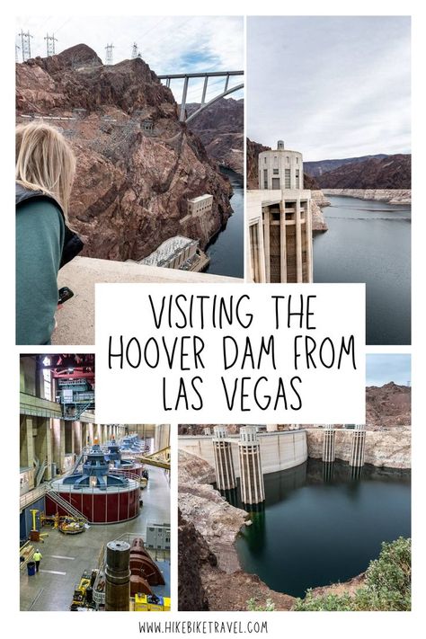 hoover dam, generators at Hoover Dam, women looking over the edge at Hoover Dam Hoover Dam, Bike Trips, Tour Guide, Day Trip, Places To Go, Travel Tips, Las Vegas, Hiking, United States