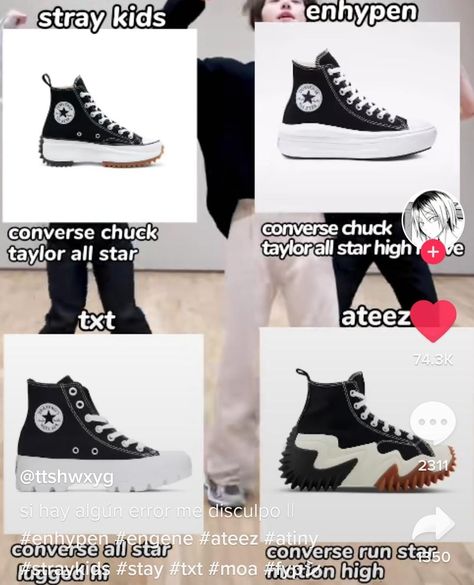 Kpop Converse Shoes, Txt Converse Shoes, Skz Converse Outfit, K Pop Shoes, Enhypen Closet, Nike Outfits Enhypen, Enhypen Converse, Enhypen Shoes, Enhypen Outfit Ideas