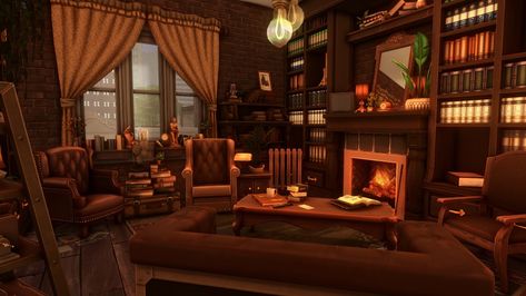 Bookish Apartment, Culpepper House, Vintage Room Aesthetic, Cottage Core Bloxburg House, Old Mansions Interior, Bloxburg Cottage, Ts4 Builds, Vampire House, Green Ties