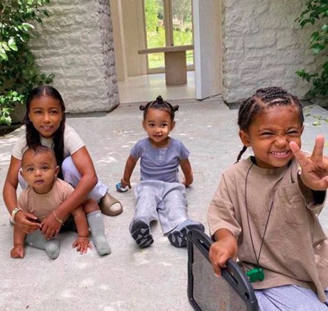 Kim Kardashian shares glimpse inside stunning garden in new photo with all four children | HELLO! Khloe Kardashian Kids, Jenner Kids, Saint West, Kim And Kanye, Kardashian Kids, Jenner Family, Kim Kardashian And Kanye, Kkw Beauty, Tristan Thompson