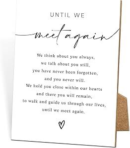 Until We Meet Again,Wedding Memorial Sign, 8x11 White Minimalist Style Memorial Table Sign for Wedding, Wedding Decorations, Wedding Table Decor, Memorial Gifts For Loss of Loved One -3 Memorial Table Sign, Memorial Table, Wedding Memorial Sign, Until We Meet Again, Sign For Wedding, Memory Table, Memorial Signs, Meet Again, White Minimalist