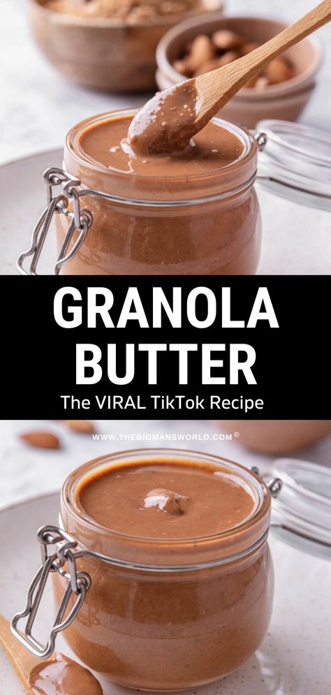 Learn how to make creamy and drippy granola butter from scratch using this simple recipe. This oat-based spread is low-sugar, high-fiber, and healthy! Oat Haus Granola Butter Recipes, Homemade Granola Butter, Butter Pecan Granola Recipe, Oat Butter Recipe, Granola Butter Recipe, Oat Butter, Pecan Granola Recipe, Butter From Scratch, Granola Butter