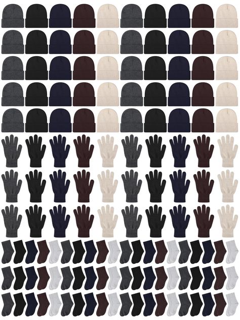 PRICES MAY VARY. Complete Winter Set: stay cozy and stylish with the homeless care package supplies bulk; This package includes 50 winter hats, 50 pairs of thermal socks, and 50 pairs of gloves; With what you need in one set, you'll be ready for the cold weather Classic Colors: choose from a variety of colors, our bulk socks for homeless unisex includes many classic colors, enough for you to choose, will match your style and complement many outfits, making you stand out in the crowd Durable Mate Bulk Socks, Homeless Kits, Homeless Outreach, Homeless Care Package, Winter Sets, Thermal Socks, Winter Beanies, Winter Birthday, School Event