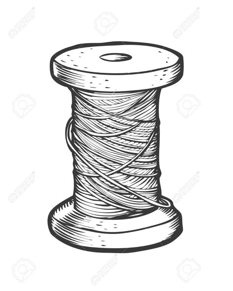 Tool Illustration, 100 Day Project Ideas, Beauty Care Design, Spool Of Thread, Sewing Logo, Doodle Vector, Indie Drawings, Architecture Drawing Art, Painting Art Lesson