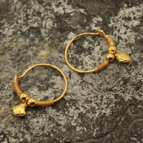 Handmade Gold Necklace, Unique Hoop Earrings, Cartilage Earrings Stud, Bali Earrings, Handmade Gold Jewellery, Gold Chain Design, Bell Design, Valentine Day Gift, Gold Earrings For Women