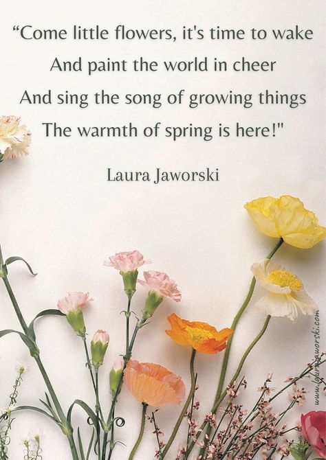 🌼 Polish Poetry, Flower Sayings, Laura Jaworski, Commonplace Journal, Garden Humor, Pin Ornaments, Summer Magic, Spring Quotes, Poem A Day