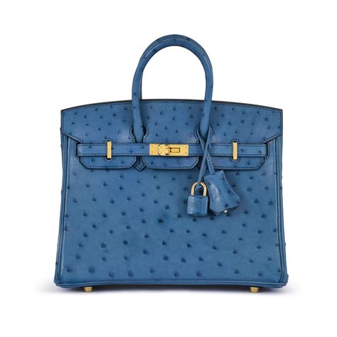 Mykonos Blue Ostrich Birkin 25 Gold Hardware, 2020 | Handbags & Accessories | 2021 | Sotheby's Birkin 25 Gold, Ostrich Birkin, Mykonos Blue, Design Bag, Birkin 25, Mykonos, Blue Bags, Birkin Bag, Handbag Accessories