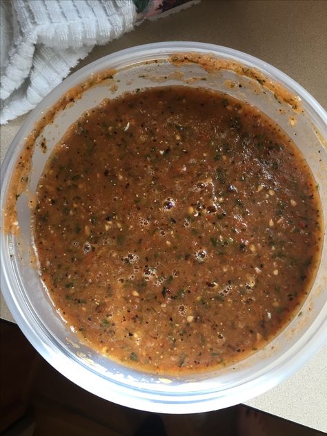 Chevys Salsa - Original Recipe Recipe - Genius Kitchen Smokey Salsa Recipe, Chevys Salsa Recipe Copycat, Chevys Recipes, Salsa Quemada Recipe, Chevys Salsa Recipe, Brown Salsa, Smoked Salsa Recipe, Smoked Salsa, Mexican Salsa Recipes