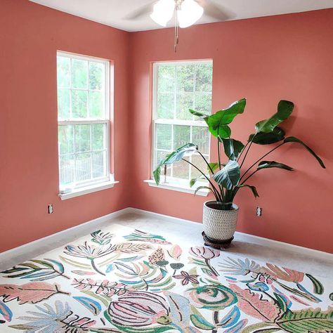 Rojo Dust Sherwin Williams Bedroom, Sw Rojo Dust, Sherwin Williams Rojo Dust, Sherwin Williams Framboise, Rojo Dust Sherwin Williams, Tupelo Tree, Studio Makeover, Pink Dining Rooms, Property Ideas