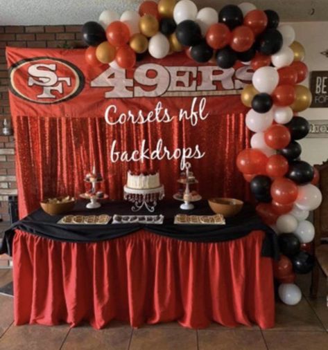 49ers Theme Party Ideas, 49ers Birthday Party Ideas For Men, 49er Party Decorations, 49ers Birthday Party Decorations, 49er Party Ideas, 49ers Party Decorations, 49ers Party Ideas, Birthday Party Football Theme, Rob 49