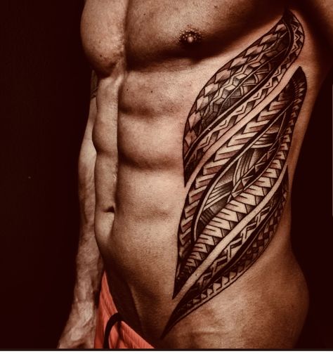 Polynesian Rib Tattoo Men, Mandala Rib Tattoo Men, Polynesian Rib Tattoo, Viking Rib Tattoo, Under Chest Tattoo Men, Tattoo Ribs Men, Ribs Tattoo Men, Belly Tattoo Men, Rib Tattoo Men