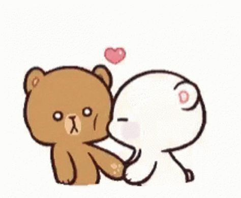 Cute Kiss Sticker, Milk And Mocha Kiss, Kissing Meme, Calin Gif, Kiss Meme, Milk And Mocha, Kiss Sticker, Mocha Bear, Hug Gif