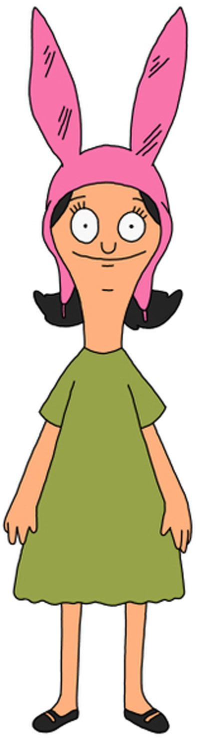 Observation 1: Introduction. Louise is well known for her signature pink bunny-eared hat. Her head is never seen without something covering it. The only time she is without her signature hat is when it was stolen by a bully. For the remainder of the episode Louise covered her head with the hood on a sweatshirt. Louise Bunny Ears, Louis Belcher, Bobs Burgers Louise, Bobs Burgers Characters, Louise Belcher, Bobs Burger, Cartoon Costumes, Bob's Burgers, American Dad