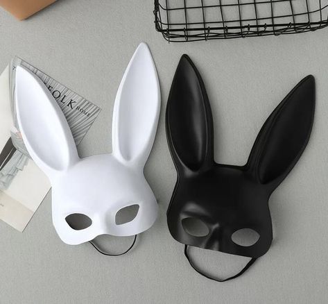 White Halloween Mask, Black White Halloween, Bunny Cosplay, Halloween Bar, Bunny Mask, Dental Cosmetics, Half Mask, Face Mask Black, Photography Accessories