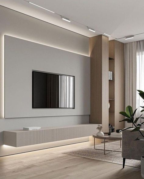 Feature Wall Living Room, Living Room Wall Units, Latest Living Room Designs, تصميم داخلي فاخر, Home Hall Design, Tv Room Design, Living Room Design Inspiration, Minimalist House Design, Living Room Design Decor