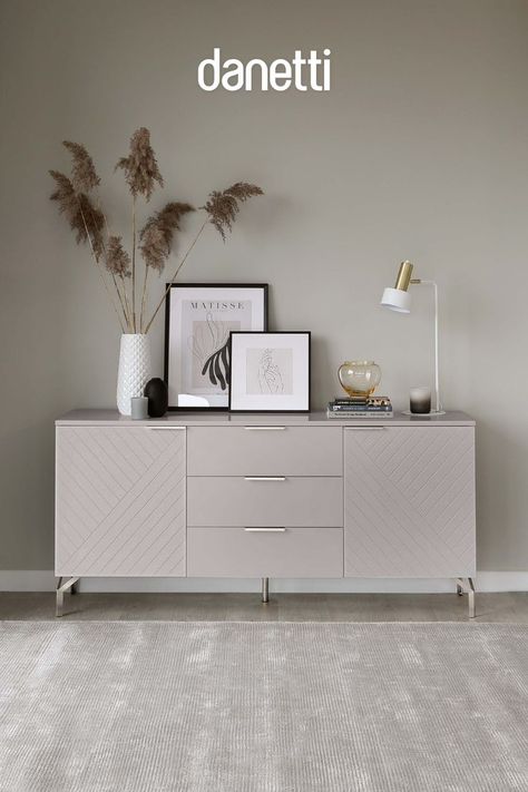 Grey Sideboard, Stylish Sideboards, Modern Luxury Interior, Contemporary Sideboard, Sideboard Grey, Geometric Texture, Bedroom Sideboard, Large Sideboard, Geometric Textures