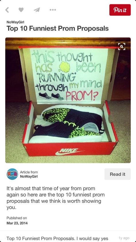 Nike promposals Best Prom Proposals, Basketball Promposal, Prom Pictures Group, Prom Captions, Funny Prom, Prom Proposals, Asking To Prom, Dance Proposal, Prom Pictures Couples