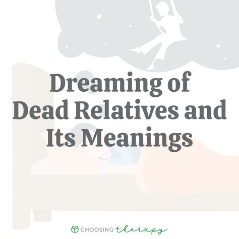 Dreaming of dead relatives often reflects your grief after losing a loved one. The dreams can feel so real that you temporarily forget the other person is gone. While dreaming of the deceased is often positive and comforting, it can also be unsettling. However, these dreams may help you process your Dreams Of Loved Ones Passed, Self Organization, Keep Dreaming, Dream Meanings, Life Transitions, Losing A Loved One, Online Therapy, Relationship Help, So Real