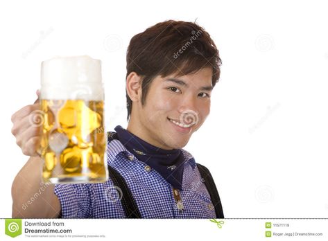 Holding Beer Reference, 50th Bday, Oktoberfest Beer, Asian Boy, Asian Man, Beer Cup, Smiling Man, Beer Stein, White Image