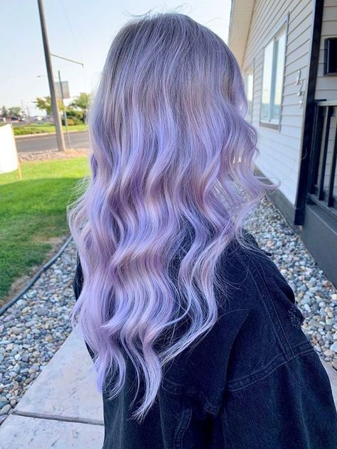 Transform your hair into this dreamy, faded pastel purple! 💜 Discover the perfect colour idea that'll leave you feeling cute. Our light purple, hydrating and glossy hair dye is the secret to achieving your soft aesthetic. Say goodbye to dull hair and hello to a vibrant, head-turning lavender. 💁‍♀️ Whether you're looking for a subtle change or a bold statement, this pastel purple shade is a versatile choice. 🌟 #GorgeousHair #FadedPastelPurple #LightPurple #HydratingHairDye #Y2KAesthetic 🌟 Bright Winter Hair Color, Pastel Purple Hair Color, Lavender Hair Color Ideas, Hair Color Ideas Trendy, Silver Lavender Hair, Lavender Grey Hair, Silver Purple Hair, Lavender Hair Ombre, Purple Blonde Hair