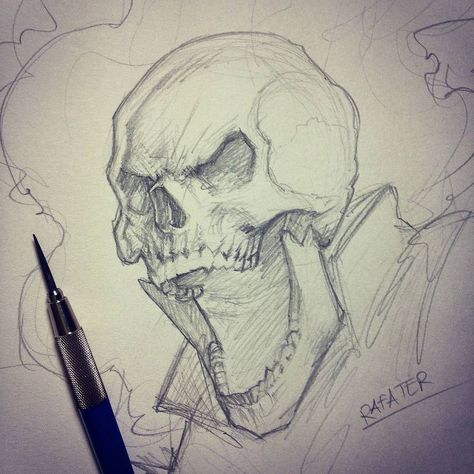 Ghost Rider Artwork, Ghost Rider Drawing, Ghost Rider Pictures, Drawing Superheroes, Marvel Drawings, Marvel Superhero Posters, Artist Sketchbook, Cartoon Sketches, Dark Art Drawings