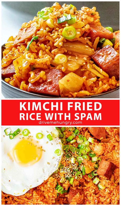 Fried Rice With Spam, Rice With Spam, Fried Spam, Spam Recipes, Fermented Kimchi, Asian Dish, Kimchi Fried Rice, Kimchi Recipe, Korean Dishes