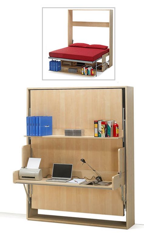 11 Space Saving Fold Down Beds for Small Spaces, Furniture Design Ideas Beds Trendy, Fold Down Beds, Small Apartment Furniture, Bed Contemporary, Diy Space Saving, Beds For Small Rooms, Murphy Bed Ikea, Beds For Small Spaces, Space Saving Desk