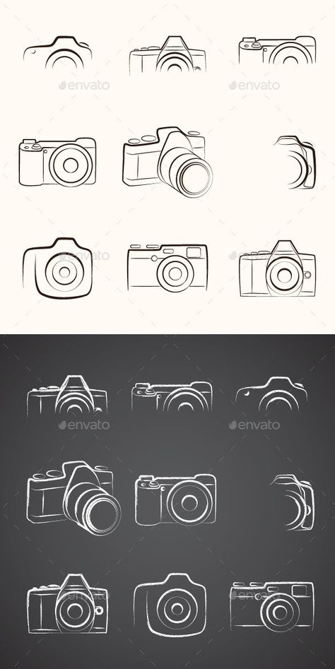 Camera Outline by alitsuarnegara | GraphicRiver Camera Outline Drawing, Photographer Logo Ideas, Photography Logo Design Ideas, Camera Outline, Wm Logo, Best Photography Logo, Creative Photography Logo, Photographers Logo Design, Black Color Hairstyles