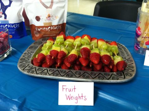 Gymnastic party food ideas: fruit weights Tropical Food Ideas, Tropical Bridal Shower Ideas, Gymnastics Theme Birthday, Food Decoration Ideas, Gymnastics Theme Party, Gymnastics Theme Birthday Party, Gymnastic Party, Grad Party Food, Olympic Theme Party