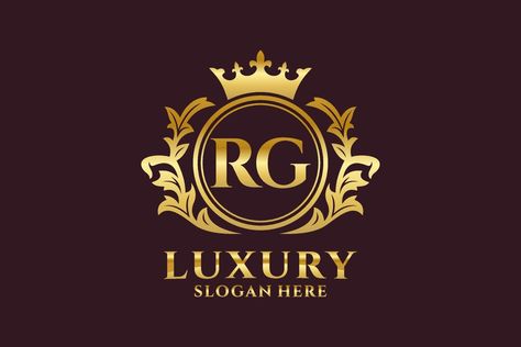 Initial RG Letter Royal Luxury Logo template in vector art for luxurious branding projects and other vector illustration. Rb Logo, Gs Logo, Letter Art Design, Instagram My Story, Logo Design Free, Letter Logo Design, Luxury Logo, Letter Art, Free Logo