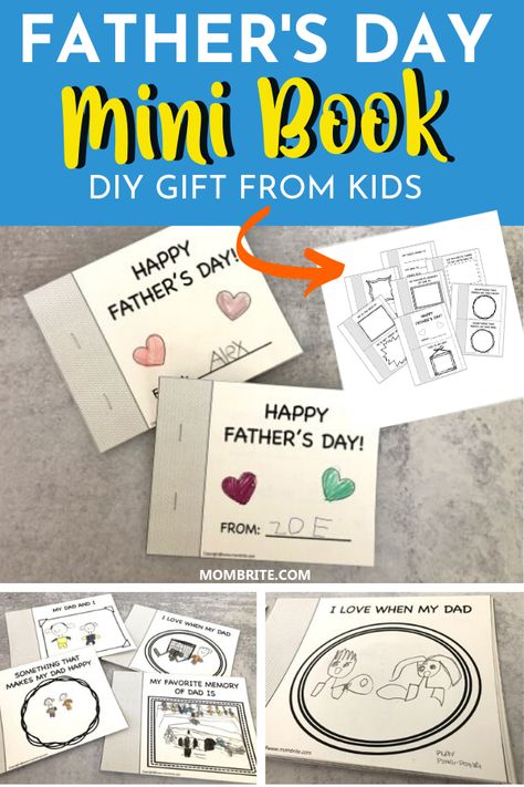 Fathers Day Crafts For Elementary Kids, Kindergarten Fathers Day Gifts, Fathers Day Diy Gifts, Fathers Day Gifts From Kids, Fathers Day Craft, Fathers Day Crafts For Kids, Fathers Day Gifts Ideas, Kids Fathers Day Gifts, Mini Books Diy