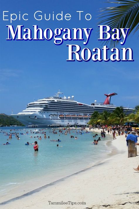 Epic Guide to Mahogany Bay, Roatan! Check out all of the things to do in Mahogany Bay while on a Caribbean Cruise. Swimming, shopping, restaurants and bars, and more! Mohagany Bay Cruise Port, Mahogany Bay Roatan Honduras, Belize Cruise Port Things To Do, Mahogany Bay Cruise Port, Carnival Jubilee Cruise Ship, Carnival Jubilee, Cruise Tips Royal Caribbean, Mahogany Bay, Carnival Dream