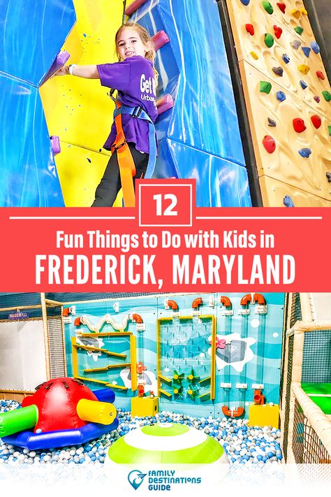 Dreaming about a family vacation to Frederick, MD and looking for things to do? We’re FamilyDestinationsGuide, and we’re here to help: Discover the most fun things to do in Frederick with kids - so you get memories that last a lifetime! #frederick #frederickthingstodo #frederickwithkids #frederickactivities Fun Places For Kids, Frederick Maryland, Kids Things To Do, Kid Friendly Activities, Things To Do With Kids, Family Destinations, Frederick Md, Fun Family Activities, Adventure Park