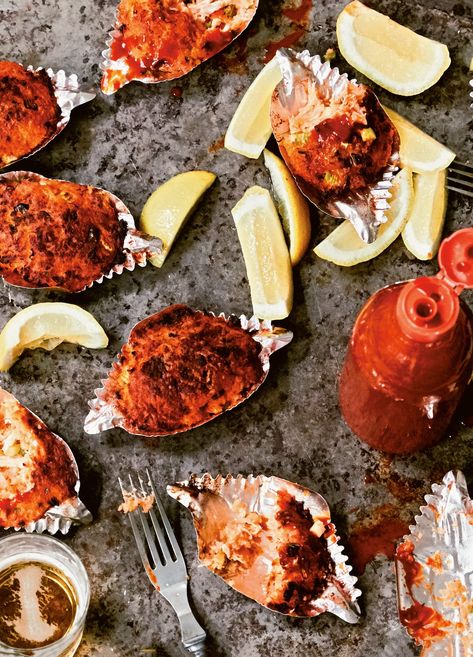 Deviled crab is one of the great traditions of the Lowcountry. Devil Crab Recipe, Crab Breakfast, Gullah Recipes, Deviled Crab Recipe, Mardi Gras Appetizers, Deviled Crab, Mindful Meals, Creamy Crab Dip, Southern Appetizers