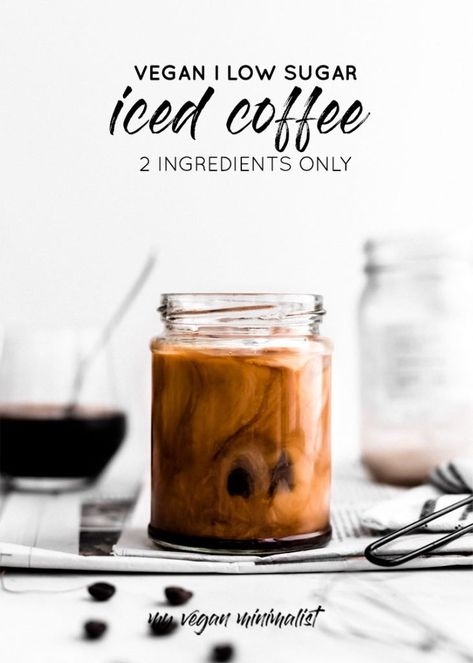 Super refreshing vegan iced coffee to keep you cool all summer long. This easy recipe requires 2 INGREDIENTS ONLY (yup!) and you can whip it up in no time. There’s PLENTY of options to customise it and jazz it up to make into a real dessert. #vegan #icedcoffee #veganrecipes #vegandrinks #whatveganseat Vegan Iced Coffee Recipes, Vegan Iced Coffee, Vegan Beverages, Unique Smoothies, Vegan Minimalist, Vegan Brunch Recipes, Vegan Drinks Recipes, Vegan Shakes, Vegan Coffee