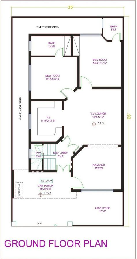 10 Marla House Plan, 30x50 House Plans, 20x40 House Plans, 30x40 House Plans, 2bhk House Plan, Indian House, Indian House Plans, Bahria Town, Building House Plans Designs