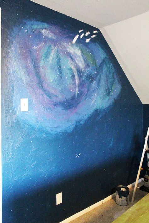 Teen Bedroom Makeover, Purple Perennials, Chest Of Drawers Makeover, Painted Mural, Scrabble Wall Art, Scrabble Wall, Basic Painting, Diy Nightstand, Galaxy Theme