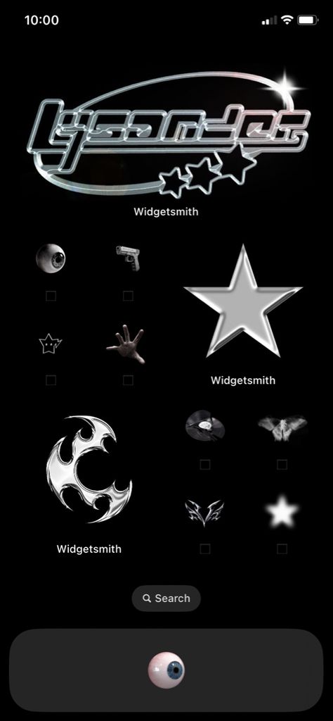 Black Y2k Widgets Medium, Ios 16 Wallpaper Layout Ideas, Ios Wallpaper Y2k, Homescreen Layout Iphone Y2k, Ios 16 Wallpaper Ideas Y2k, Dark Layout Iphone, Dark Ios 16 Home Screen, Chrome Y2k Wallpaper, Iphone Theme Y2k