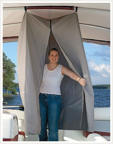 Taylormade 67867 Easy-Up Privacy Partition, Grey, 30"" w x 30"" d x 70"" h Pontoon Boat Accessories, Toilet Tent, Privacy Partition, Build Your Own Boat, Easy Up, Boat Kits, Boat Stuff, Pontoon Boat, Boat Plans