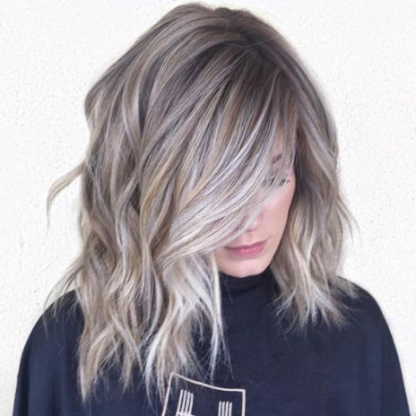 Gray Balayage Highlights With Golden Babylights Golden Babylights, Grey Brown Hair, Gray Balayage, Grey Blonde Hair, Grey Blonde, Grey Highlights, Ash Blonde Highlights, Ash Blonde Balayage, Hair Blond